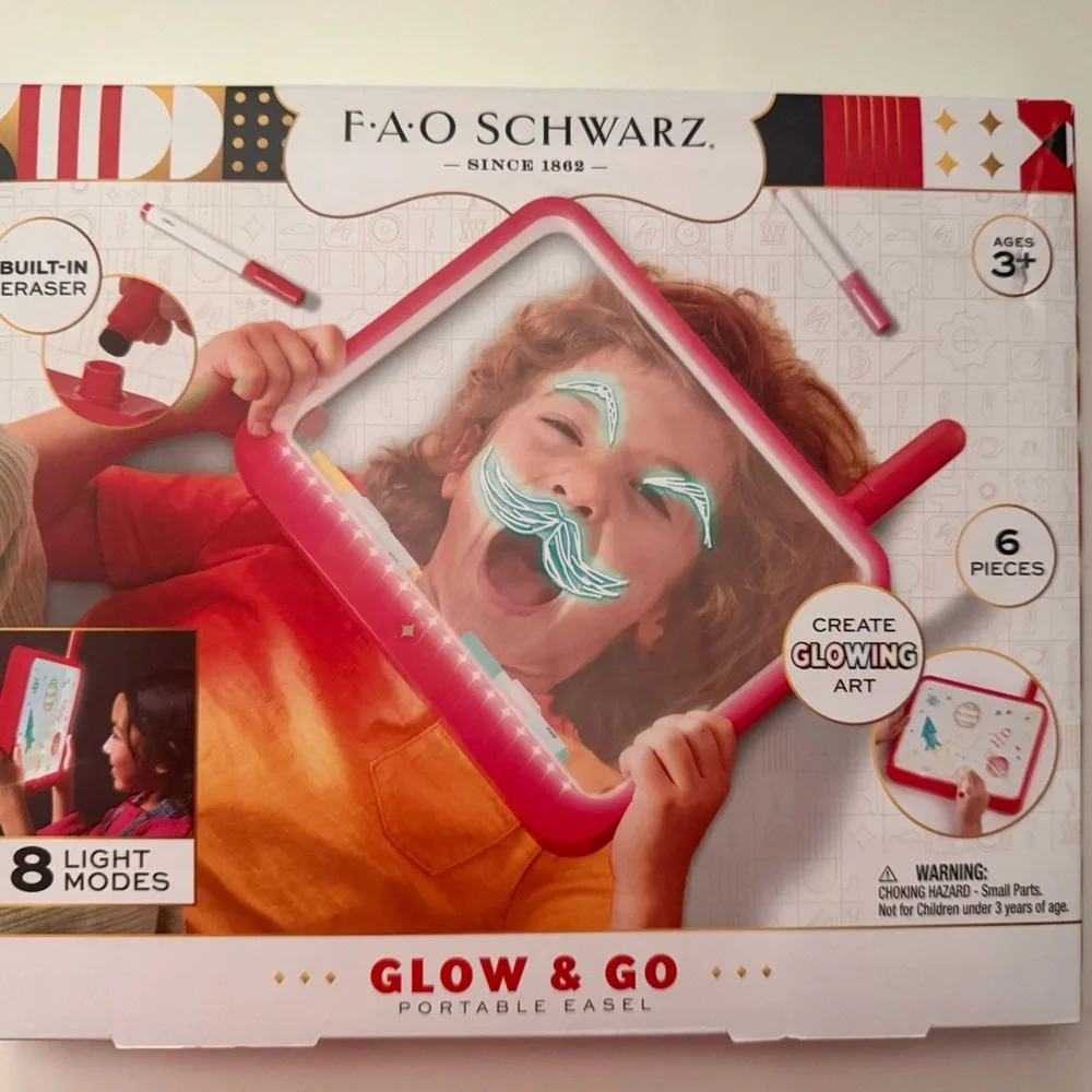 FAO Schwarz Glow & Go Easel - Pink and Red